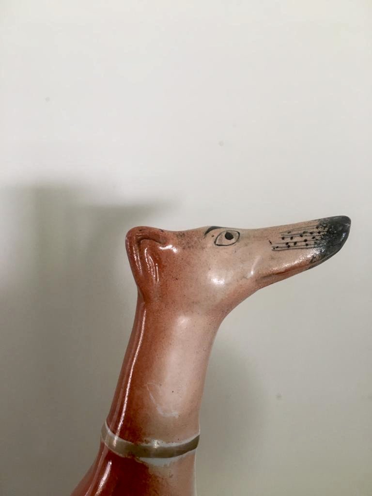 Fine Pair of Antique Staffordshire Greyhounds - Image 8